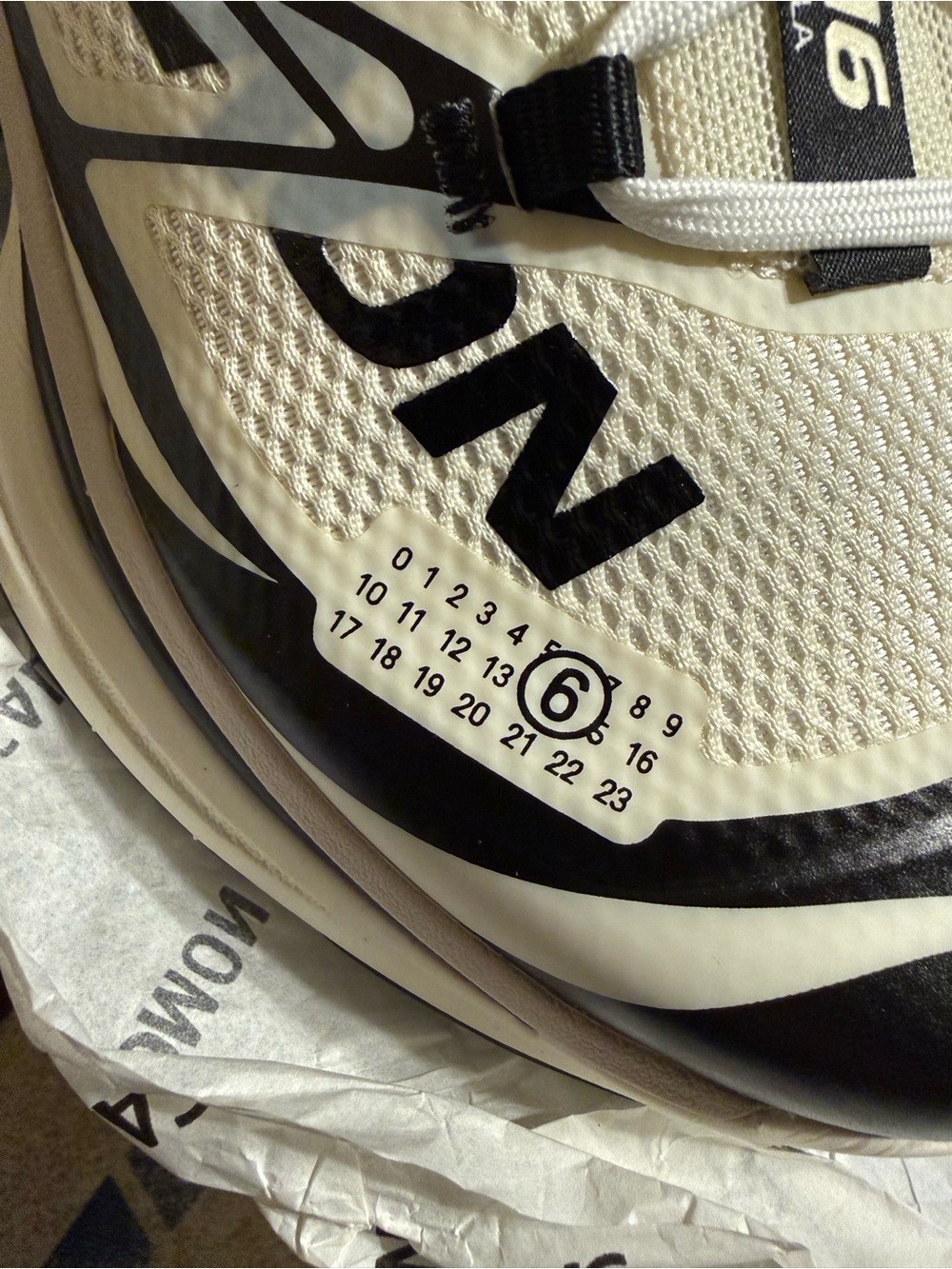 Salomon Maison Martin Margiela Cream and Black Trail Running Shoes - Picture 7 of 12